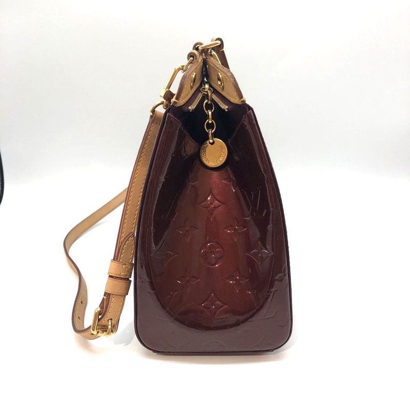 Louis Vuitton Vernis Blair MM Handbag M91690 Red Preowned 005580