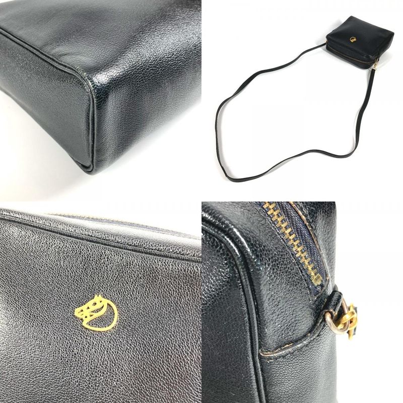 Hermes Shoulder Bag Jockey Horse Cheval Leather Black