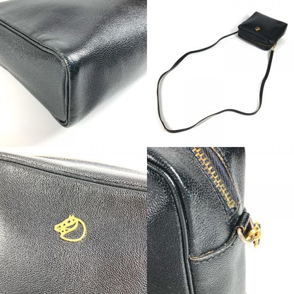 Hermes Shoulder Bag Jockey Horse Cheval Leather Black