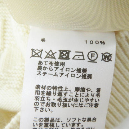 Hermes 23AW 3h2617d4 Virgin Wool H Motif Crewneck Long Sleeve Knit Ivory 36
