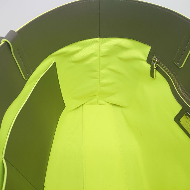 Bulgari X Fragment Collaboration Tote Bag Gray Neon Yellow Storage Bag