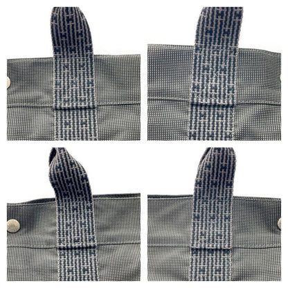 Hermes 100951m Canvas Her Line Tote MM Gray 391186 Tote Bag