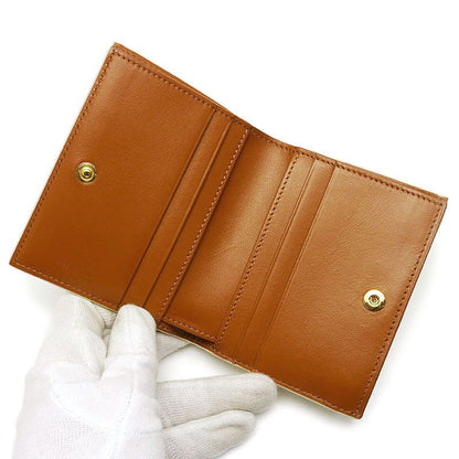 Celine Bifold Wallet Triomphe Canvas White Color With Box And Storage Bag