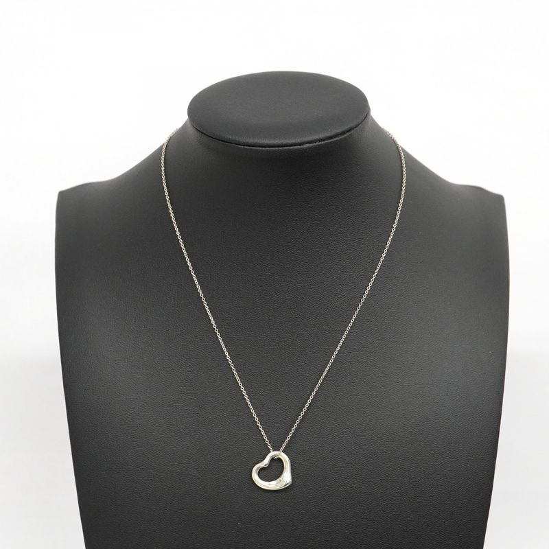 Tiffany & Co Necklace Open Heart Silver 925 Ladies