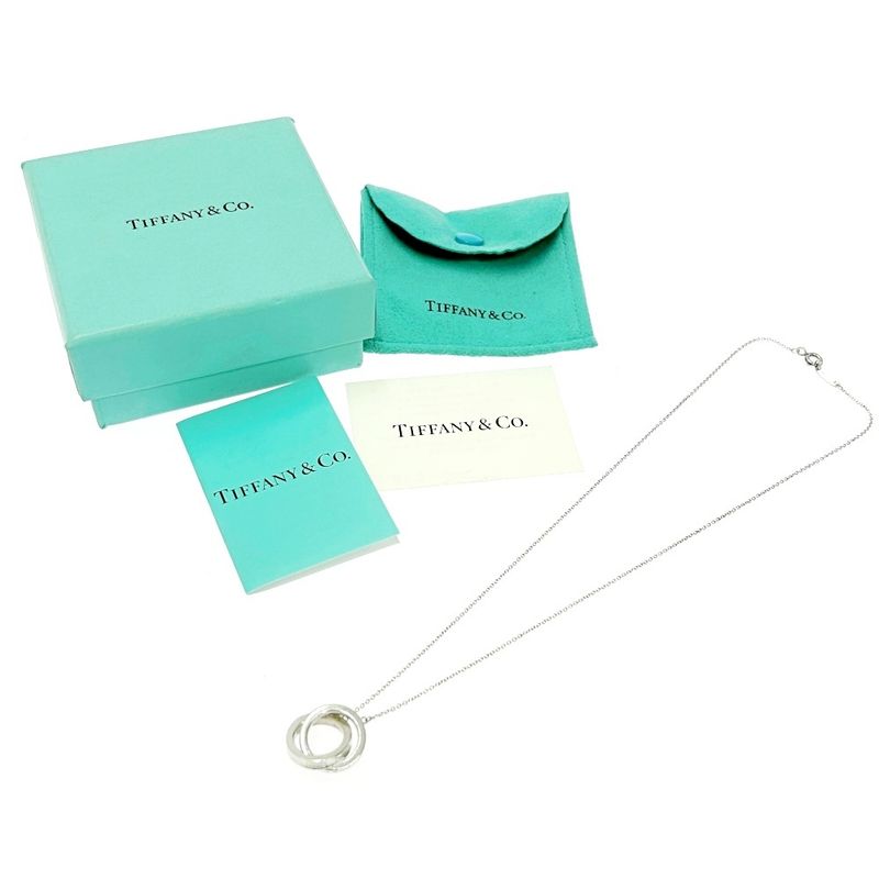 Tiffany & Co Silver 1837 Interlocking Circle Necklace 4.9g 925 Engraved 434819