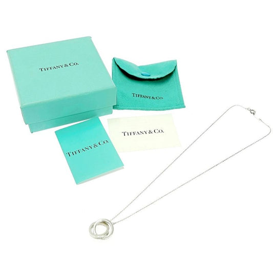 Tiffany & Co Silver 1837 Interlocking Circle Necklace 4.9g 925 Engraved 434819