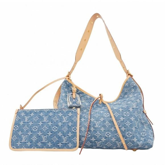 Louis Vuitton Monogram Denim Carryall Shoulder Bag NM MM M46855 Blue Women's
