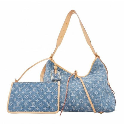 Louis Vuitton Monogram Denim Carryall Shoulder Bag NM MM M46855 Blue Women's