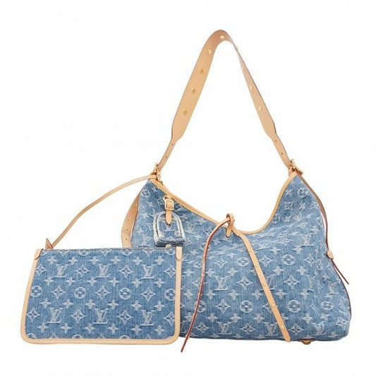 Louis Vuitton Monogram Denim Carryall Shoulder Bag NM MM M46855 Blue Women's