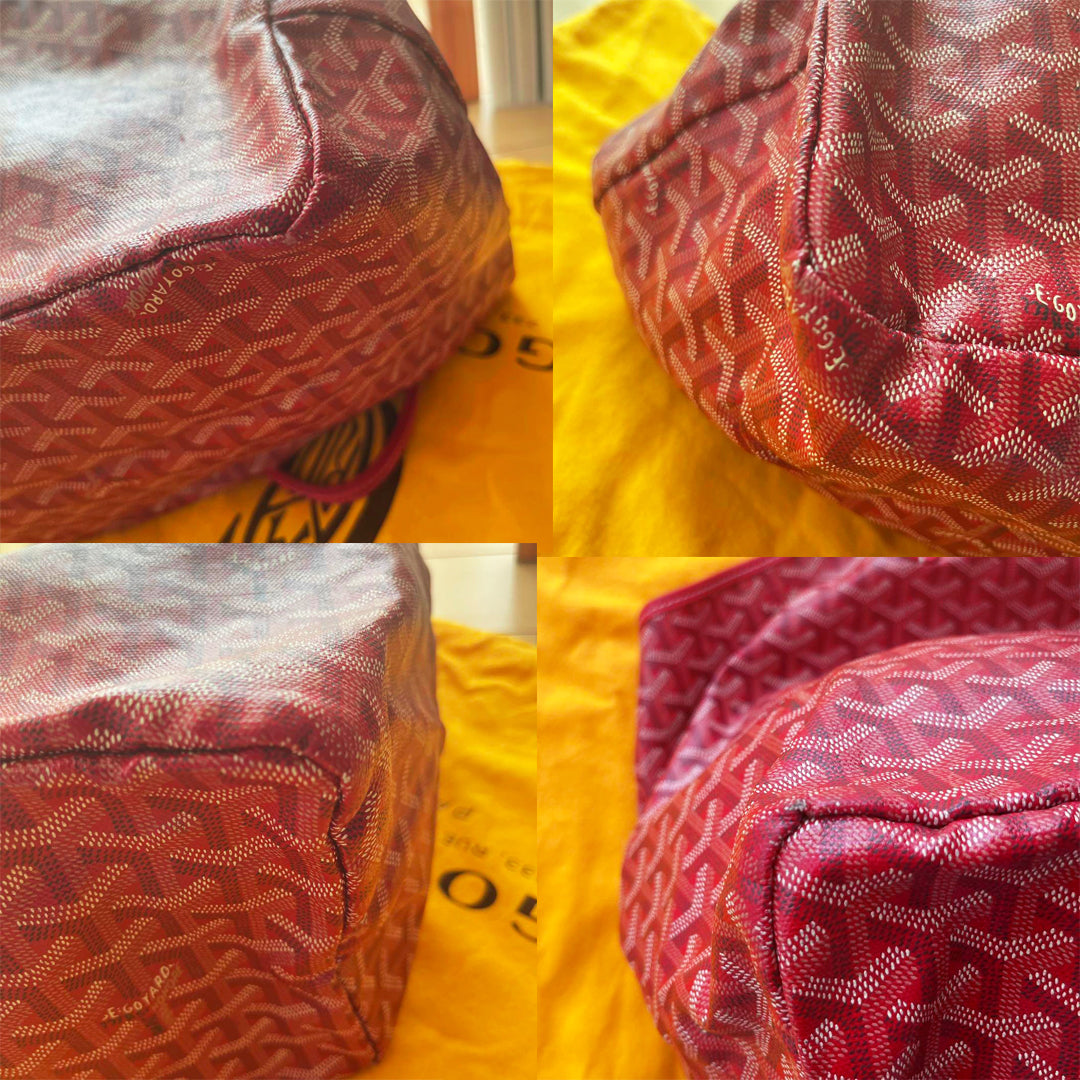 Goyard St. Louis PM Red Tote Bag Goyardine Saint Louis Purse