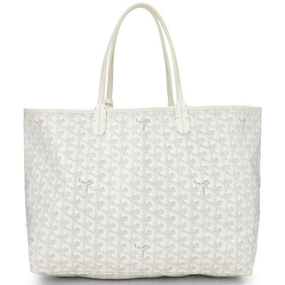 Goyard Goyardine Saint Louis PM White Shoulder Tote Bag & Pouch