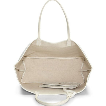 Goyard Goyardine Saint Louis PM White Shoulder Tote Bag & Pouch