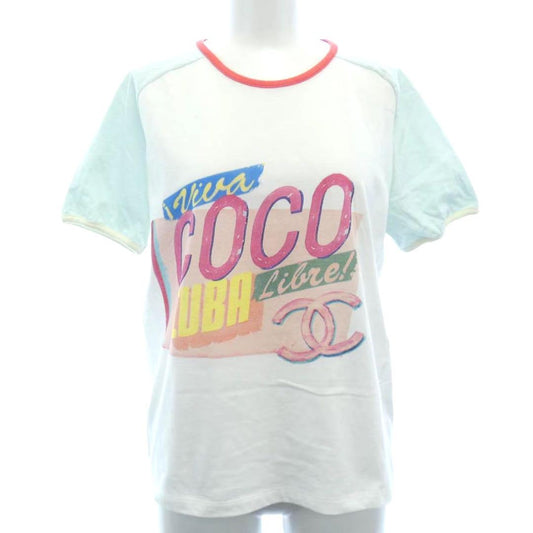 CHANEL CC 2017 Viva Coco Cuba Logo Pastel Short Sleeve T-Shirt Top S