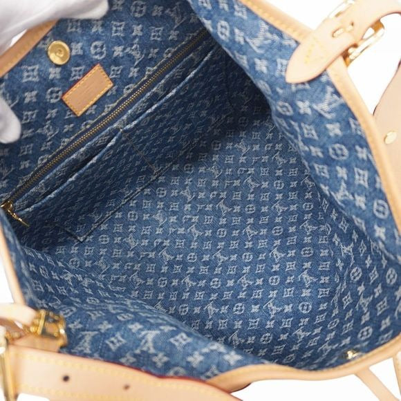 Louis Vuitton Monogram Denim Carryall Shoulder Bag NM MM M46855 Blue Women's