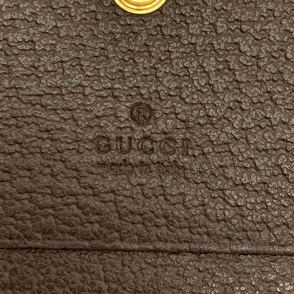 GUCCI Ophidia GG Marmont Mini Bifold Wallet Monogram Sherry