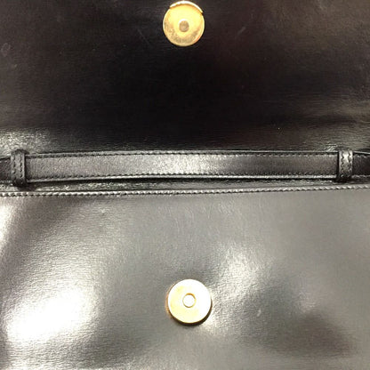 Celine Circle Logo Leather Shoulder Bag Old Vintage M13 Black