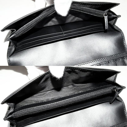 Gucci Long Zipper Wallet With Coin Purse Ggguccissima Calfskin Black 408837