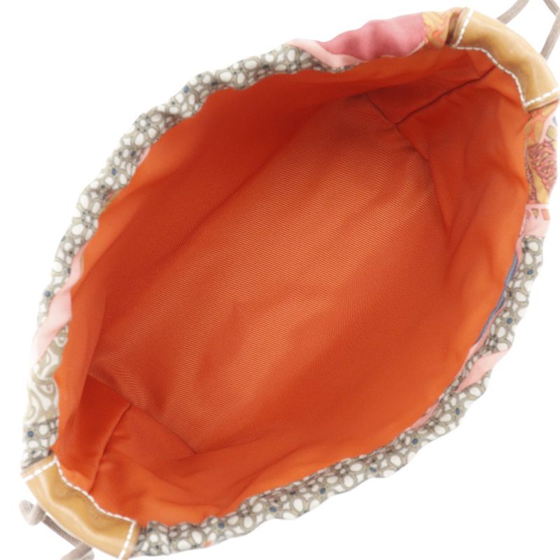 Hermes Fourbi 20 Carre EN Cravates Silk And Vaux Varenia Brown/orange □R Ladies