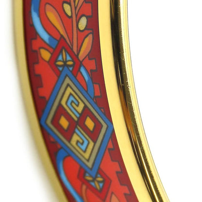 Hermes Bangle Emile Metal Enamel Red Multicolor Gold Hardware Accessories