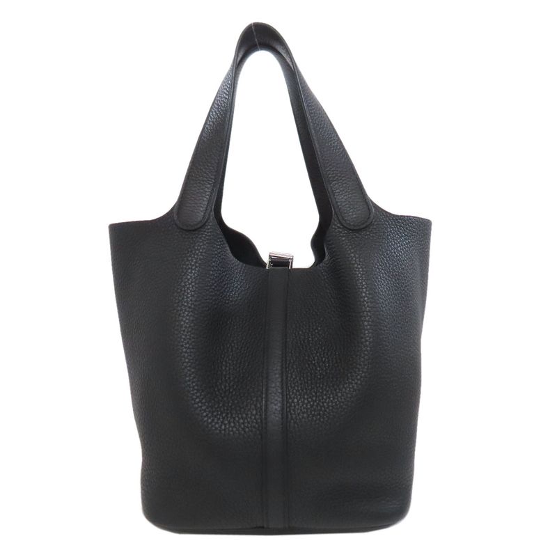 Hermes Picotin Lock MM Silver Hardware Handbag Taurillon Women