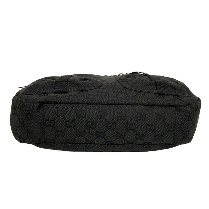 Gucci Shoulder Bag GG Pattern 90762 Black Leather