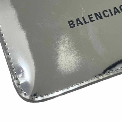 Balenciaga Metallic Logo Card Case 637130 Silver