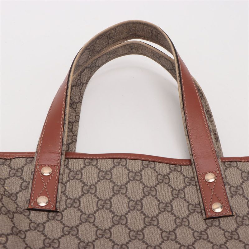 Gucci GG Supreme Tote Bag 211134 Unisex Brown Made In Italy