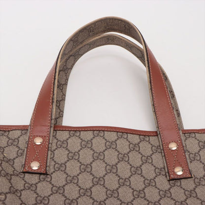 Gucci GG Supreme Tote Bag 211134 Unisex Brown Made In Italy