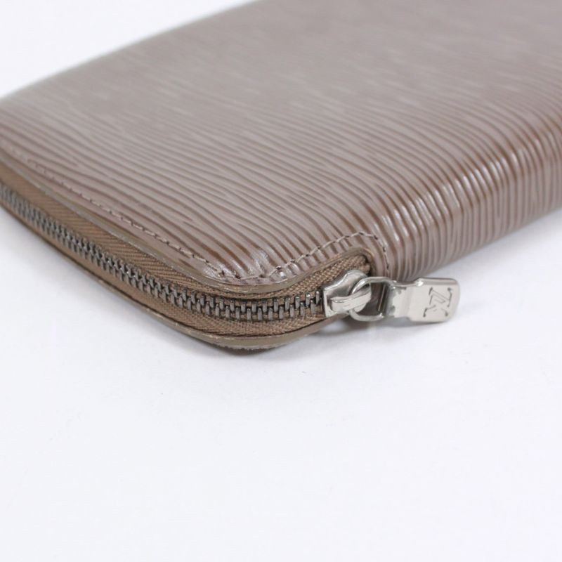 Louis Vuitton Agenda Geod Epi Lilac Leather Brown Wallet Silver M6387b