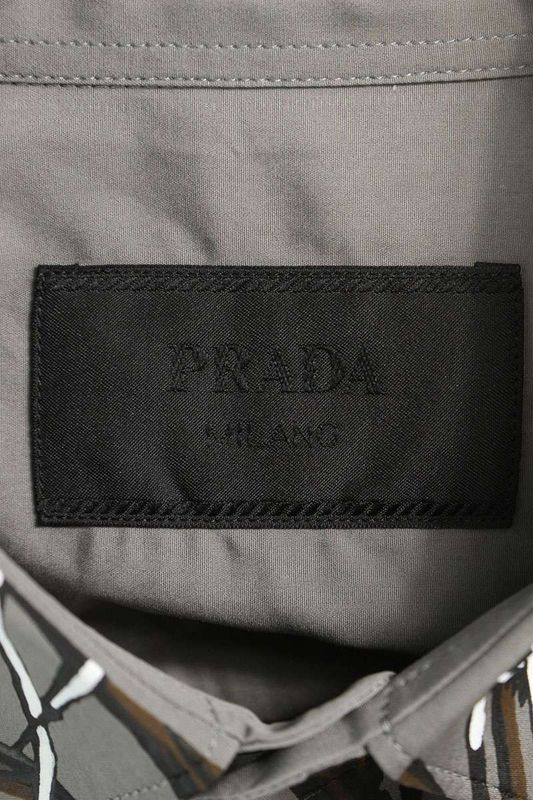 Prada 24SS Sc766 Print Design Oversized Long Sleeve Shirt Men's M