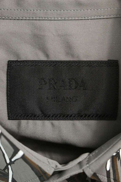 Prada 24SS Sc766 Print Design Oversized Long Sleeve Shirt Men's M