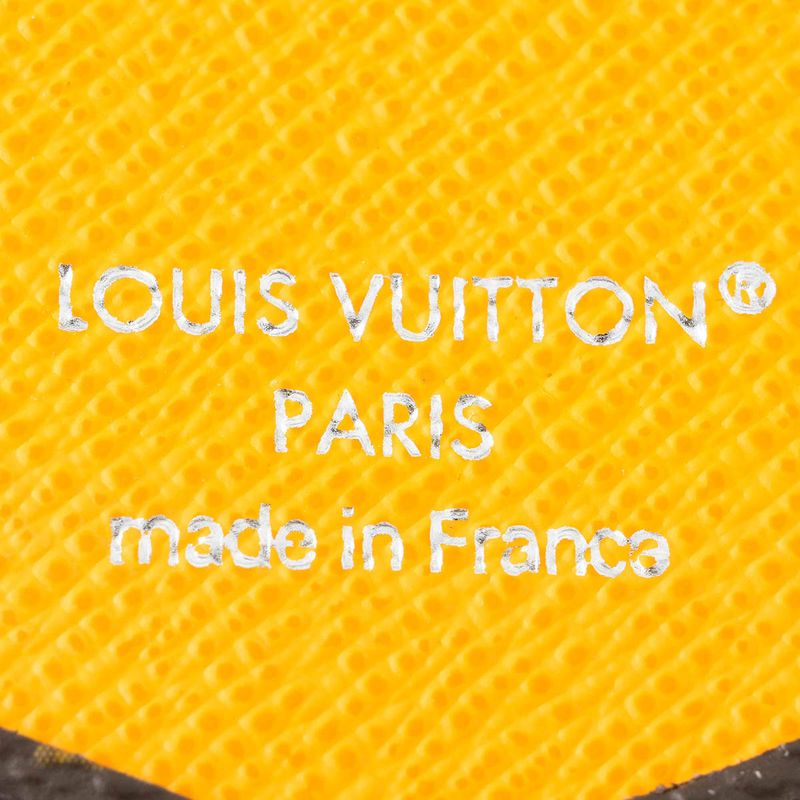 Louis Vuitton Card Case Organizer De Poche Brown/saffron Yellow