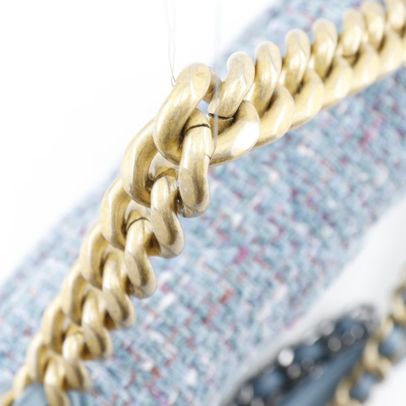 Chanel Chain Shoulder 19 Disneuf 2WAY Shoulder As1160 Tweed Blue Ladies