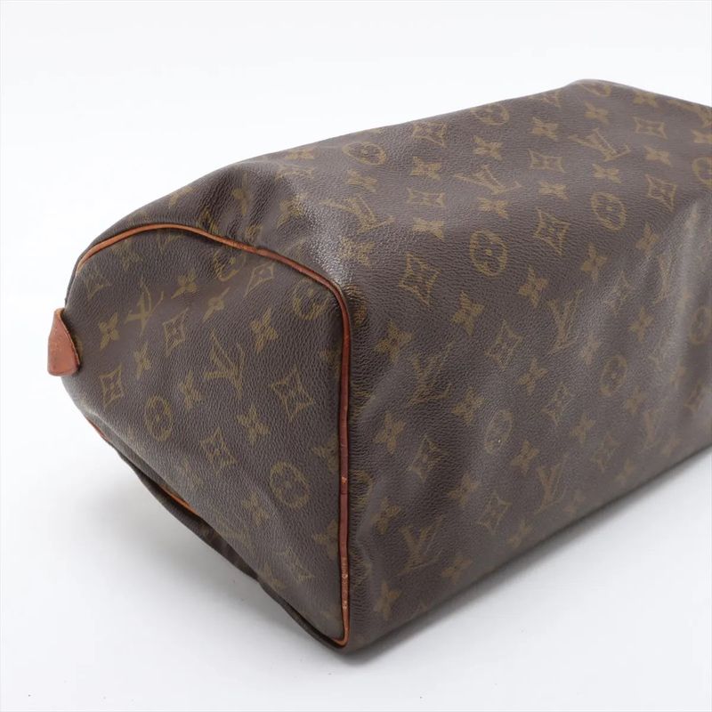 Louis Vuitton Monogram Speedy 30 Leather Handbag Mini Boston M41526 Tote Brown