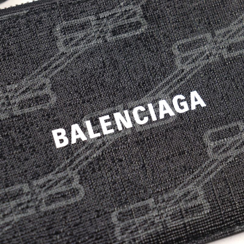 Balenciaga 640535 CASH Leather Bbmonogram Logo Print Fragment Case Card Holder