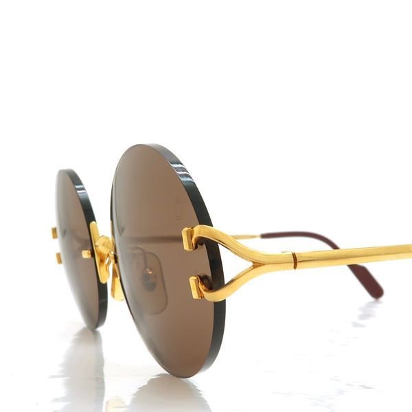 Cartier Signature C De Cartier Sunglasses None Prescription Round GP Gold With