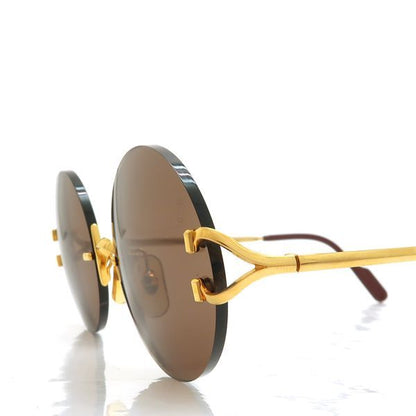Cartier Signature C De Cartier Sunglasses None Prescription Round GP Gold With