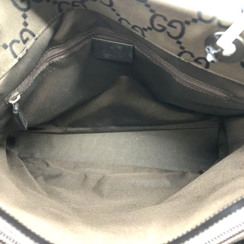 Gucci 002-1065 Handbag Brown GG Bamboo Women Men Fashion Gift Vintage