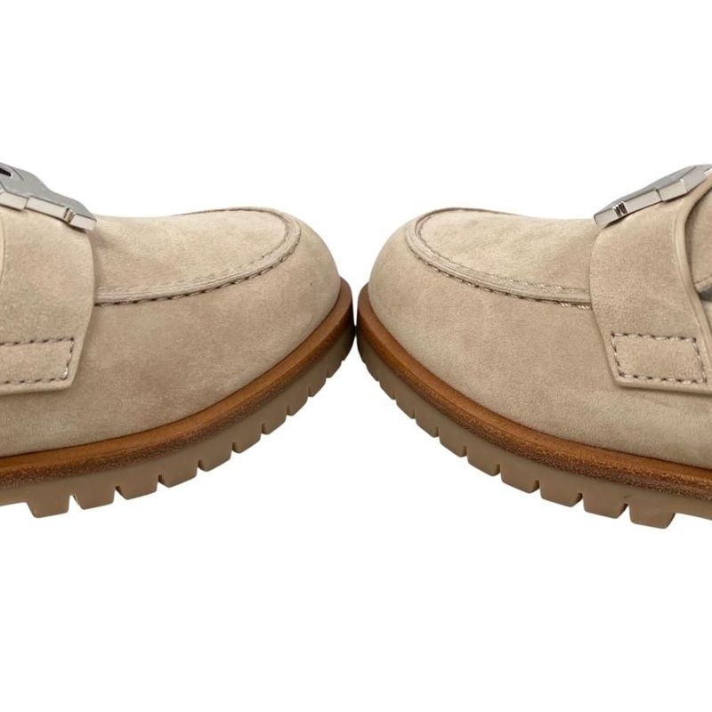 Hermes Loafer Moccasin Foble H222054z D1360 36 Size Chevre Velours Beige Camel