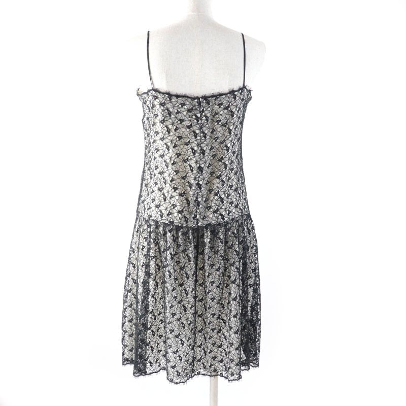 CHANEL P56062 All Lace Knee Length Cami Dress With Coco Mark Hardware Dress
