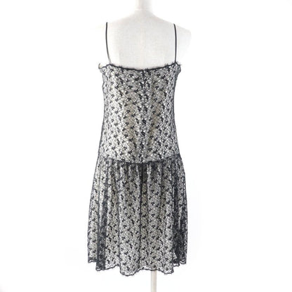 CHANEL P56062 All Lace Knee Length Cami Dress With Coco Mark Hardware Dress