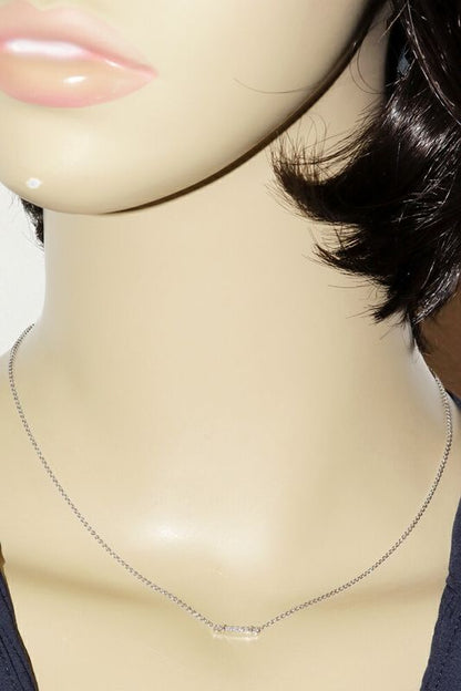 Tiffany & Co Pendant Necklace Pt950 Diamonds Total 004ct Fleur-de-lis Key Bar