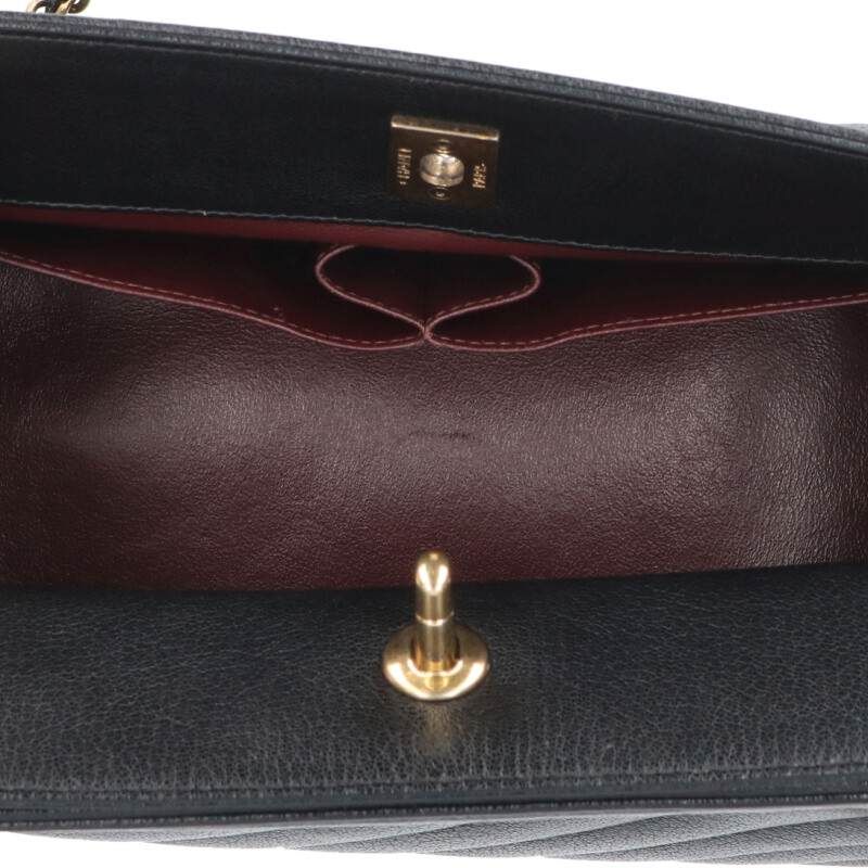 Chanel Calfskin Bias-stitched Shoulder Bag Women