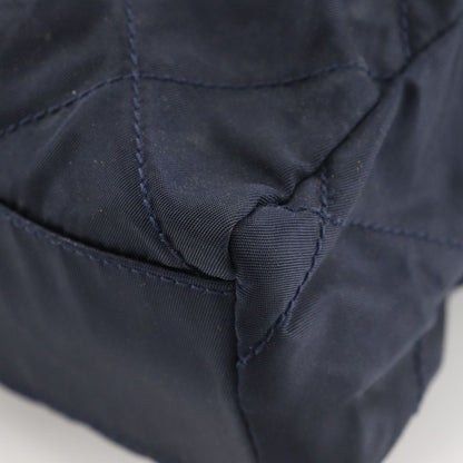 Prada Chain Shoulder Quilted Nylon Navy Blue Women's Shoulder Bag
