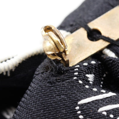 Chanel Ribbon Logo Vintage Satin Black/white Ladies 15g Brooch