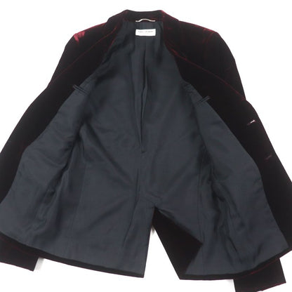  Saint Laurent Paris 464740 Velour 100% Silk Lining Single Jacket Tailored