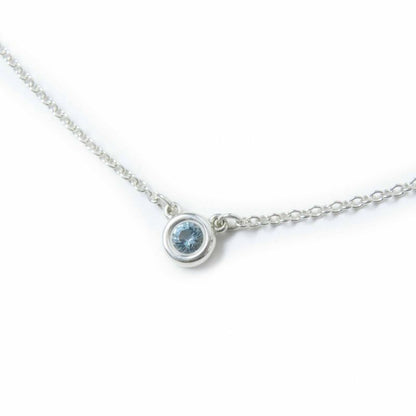 Tiffany & Co Colored Visor Yard Necklace Sv925 Aquamarine Silver