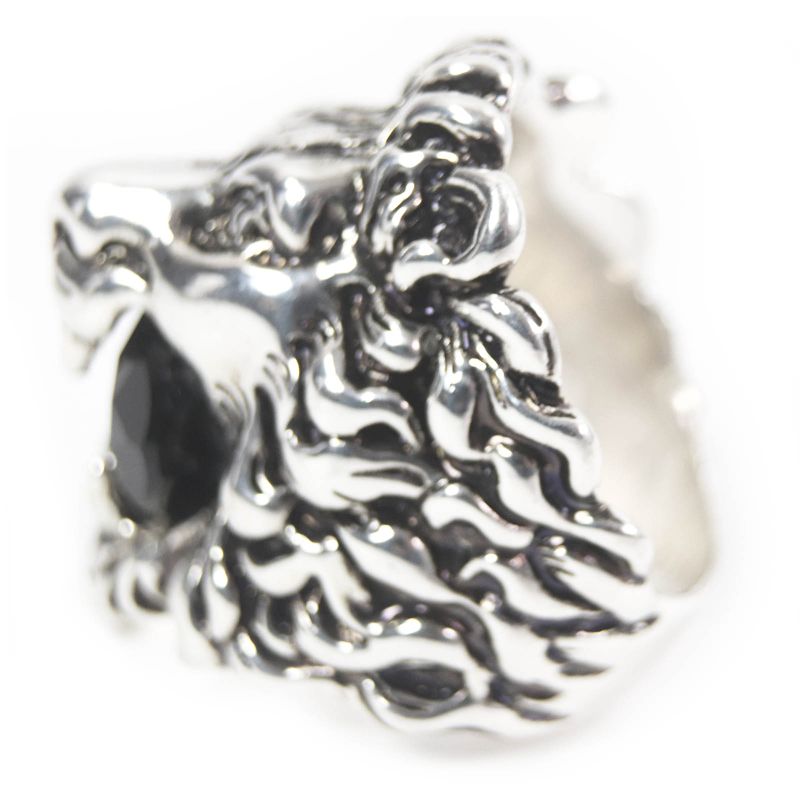 Gucci Lion Head Ring - Ring Accessory - Colored Stone Silver Black 16 With Box