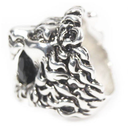 Gucci Lion Head Ring - Ring Accessory - Colored Stone Silver Black 16 With Box
