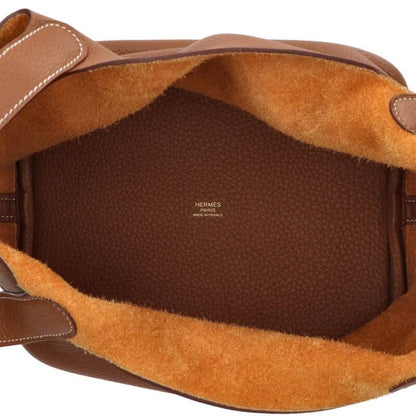 Hermes Picotin Lock MM Engraved B Ghardware Taurillon Clemence Gold Handbag